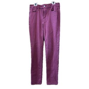 Eddie Bauer Slightly Curvy Slim Straight plum jeans size Tall 6